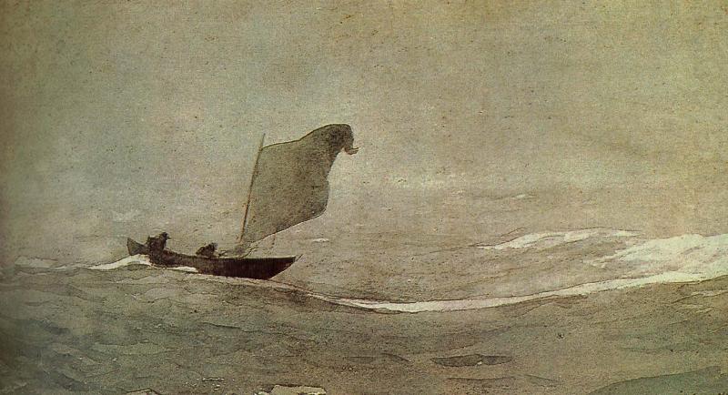 Vessels away by strong wind, Winslow Homer